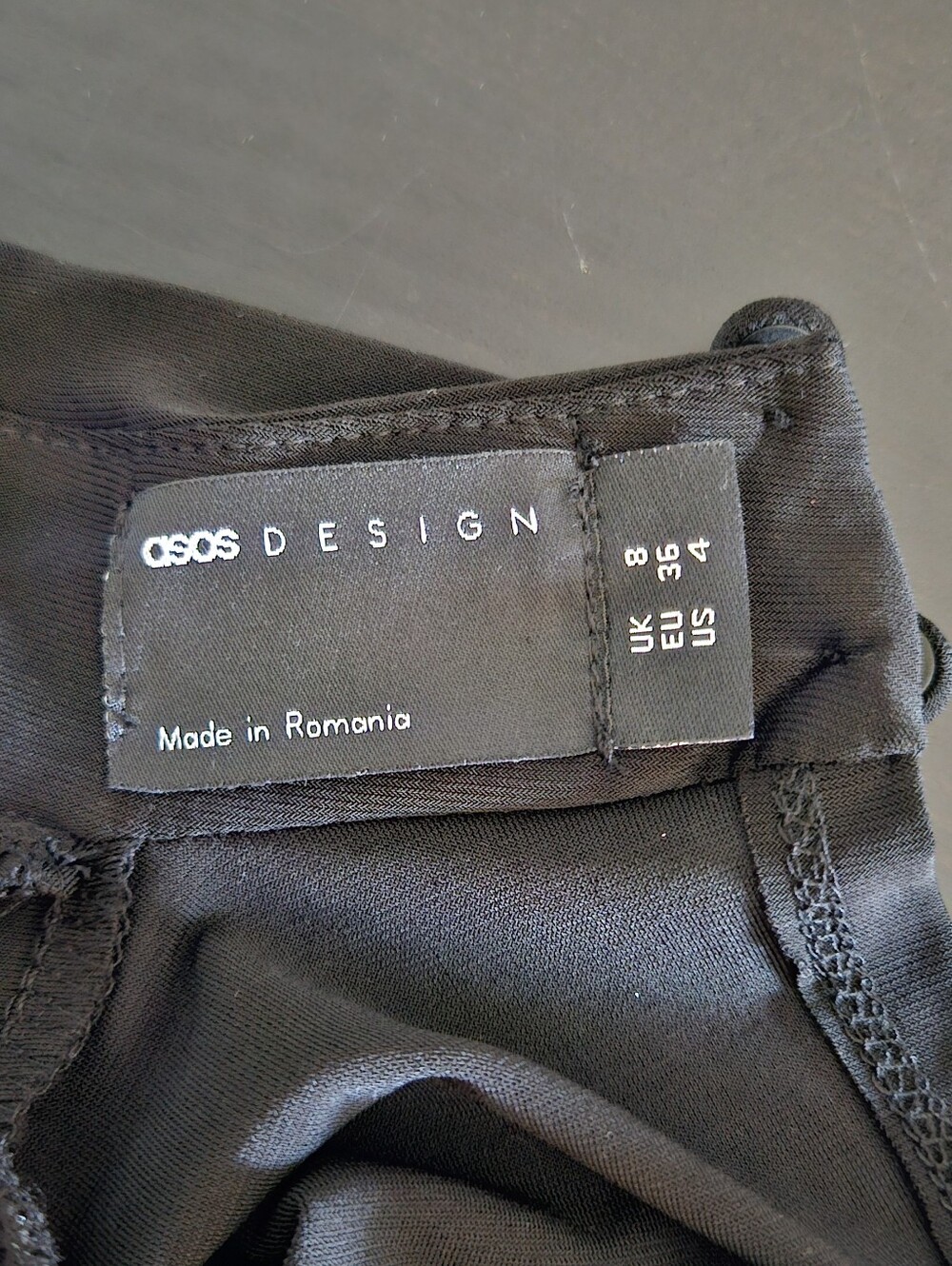 ASOS DESIGN Black Leather Look Hybrid Mock Neck Mini Dress SZ 4 - Picture 9 of 10